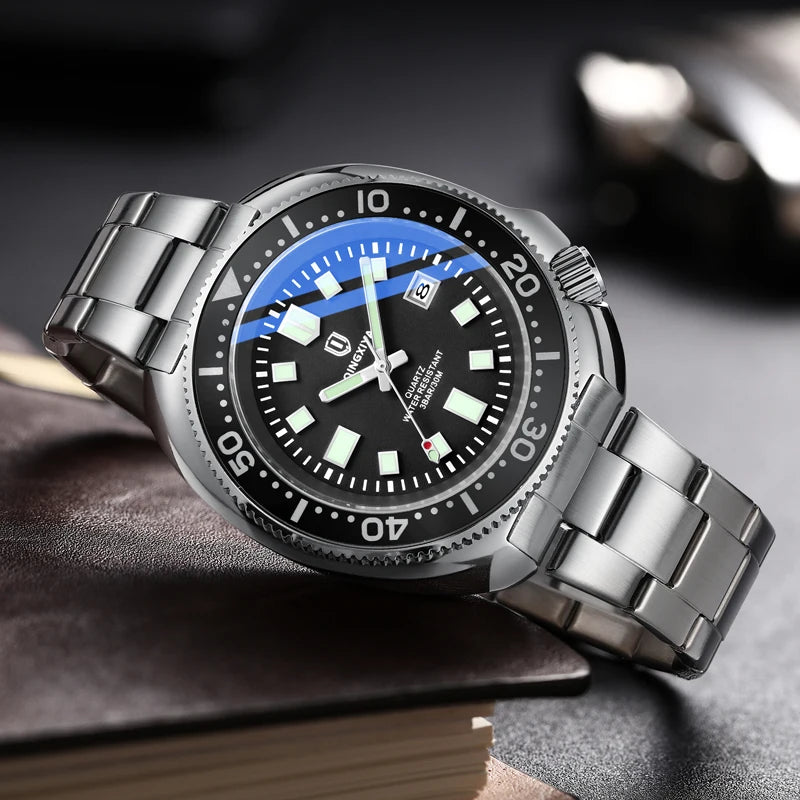Brand New Fashion Design Quartz Watch for Men Stainless Steel Waterproof Luminous Date Mens Watches Relogio Masculino