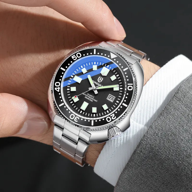 Brand New Fashion Design Quartz Watch for Men Stainless Steel Waterproof Luminous Date Mens Watches Relogio Masculino