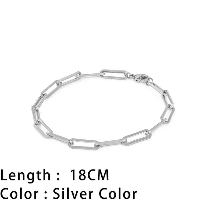 Classic Snake Chain Bracelets for Women Trend Gold Plated Stainless Steel Cuban Chain Bracelet Trendy Woman Gifts Jewelry