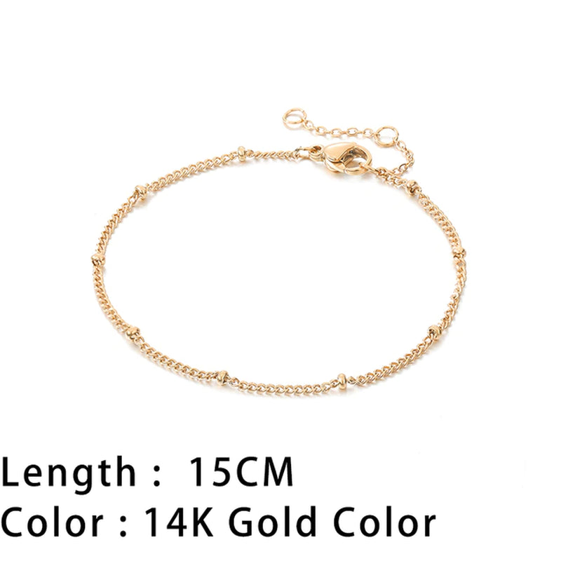 Classic Snake Chain Bracelets for Women Trend Gold Plated Stainless Steel Cuban Chain Bracelet Trendy Woman Gifts Jewelry