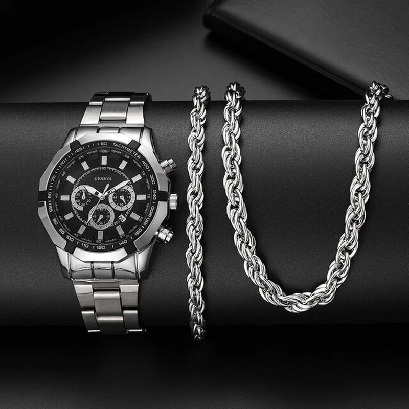 Silver Watches for Men Luxury Fashion Design Stainless Steel Watch Quartz Men'S Watch Gift Montre Homme Relogio Masculino No Box