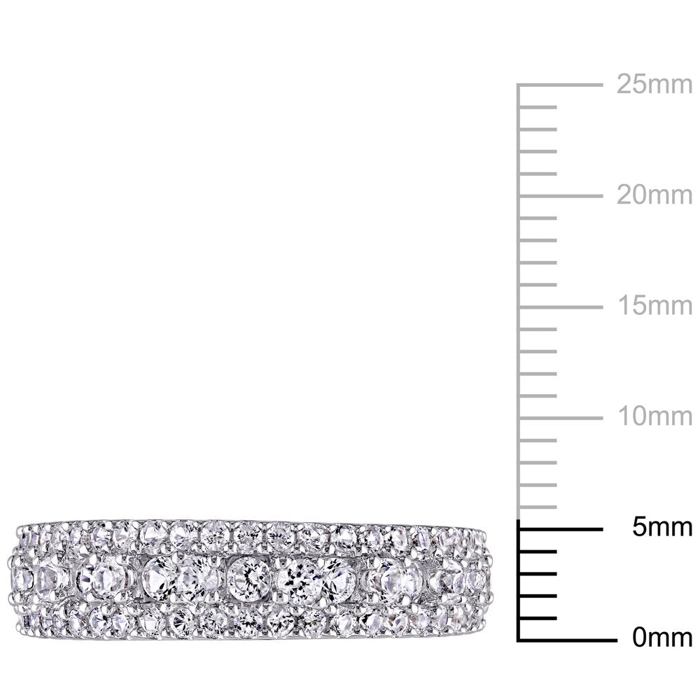 Women'S 1-1/3 Carat T.G.W. Created White Sapphire Cluster Anniversary Ring in Sterling Silver