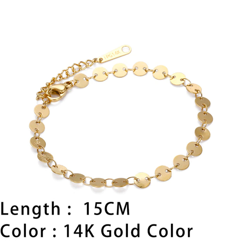 Classic Snake Chain Bracelets for Women Trend Gold Plated Stainless Steel Cuban Chain Bracelet Trendy Woman Gifts Jewelry