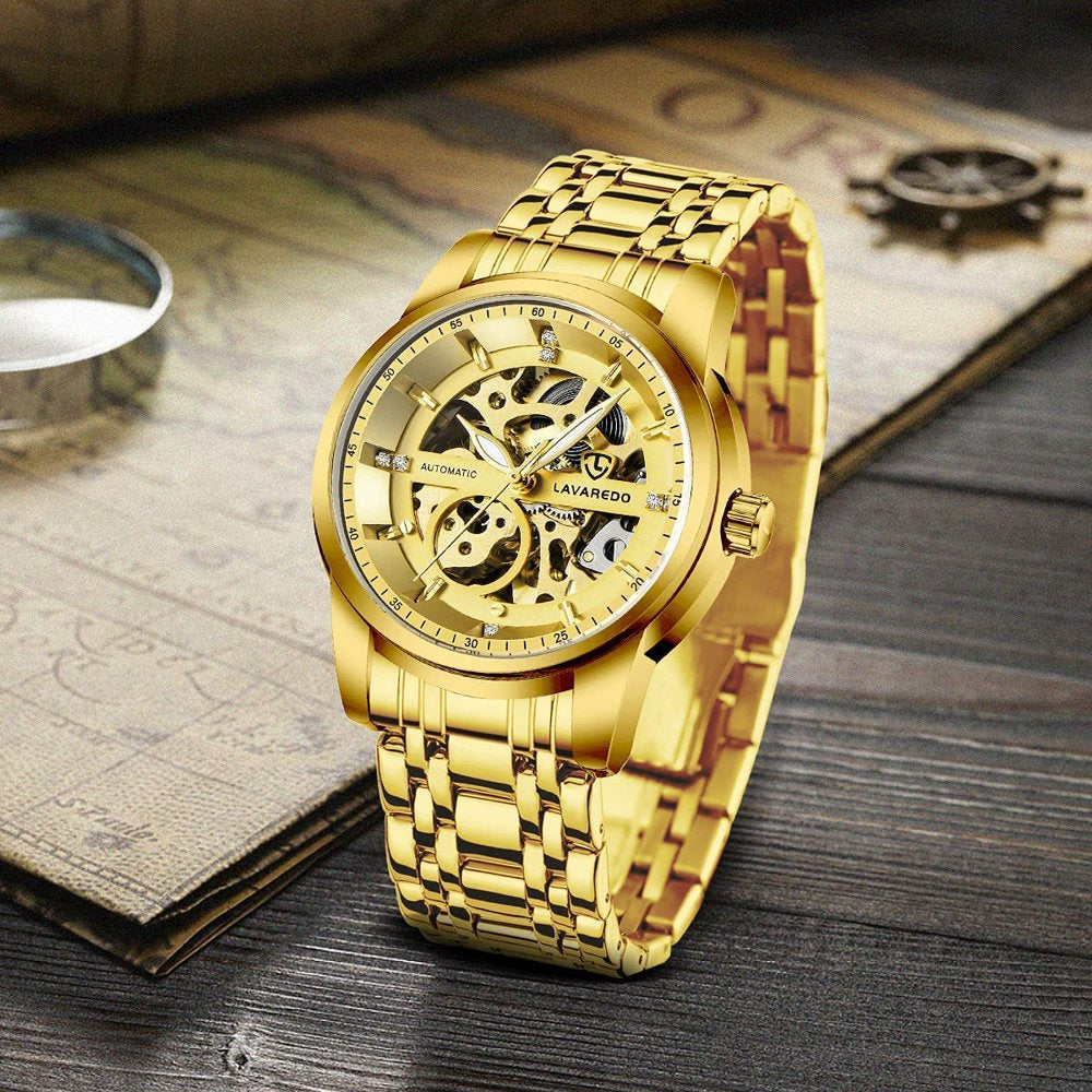 A  Men'S Watch Automatic Mechanical Watches Self Winding Diamond Dial Stainess Steel Watches Business Watches Gift for Men