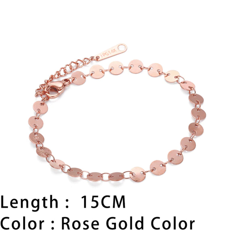 Classic Snake Chain Bracelets for Women Trend Gold Plated Stainless Steel Cuban Chain Bracelet Trendy Woman Gifts Jewelry