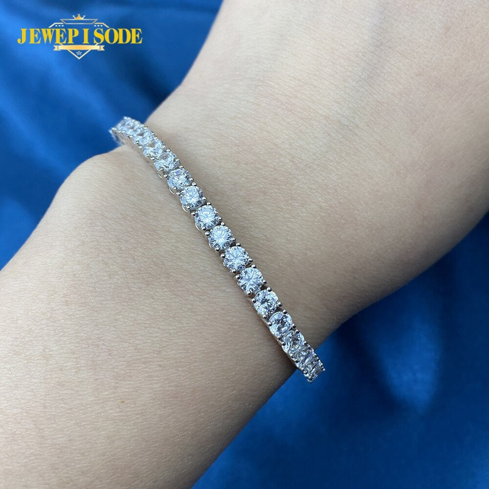 100% 925 Sterling Silver 3.7MM Lab Diamond Simulated Moissanite Tennis Bracelets for Women Men Party Birthday Fine Jewelry Gifts