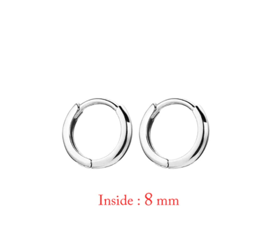 2PC Stainless Steel Little Huggies Hoop Earrings for Women Tiny Crystal Zirconia Pendant Cartilage Earrings Piercing Jewelry