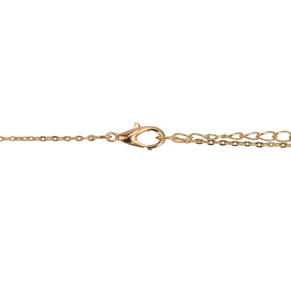 Women'S Gold Tone Cross 2-Row Pendant Necklace