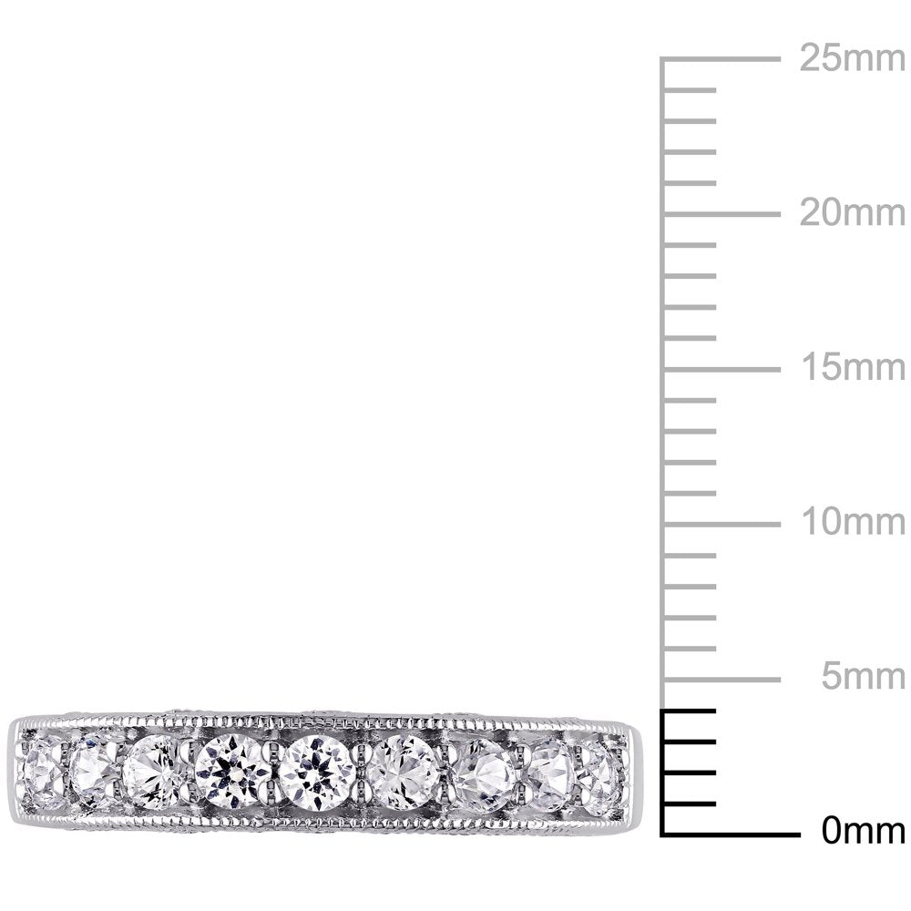 Women'S 4/5 Carat T.G.W. Created White Sapphire Sterling Silver Semi-Eternity Anniversary Ring