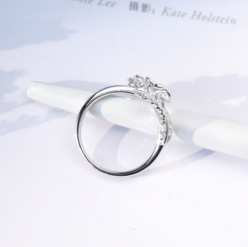 18K White Gold Diamond Ring Engagement&Wedding Natural Real Diamond Ring Jewellery Have Certificate 07