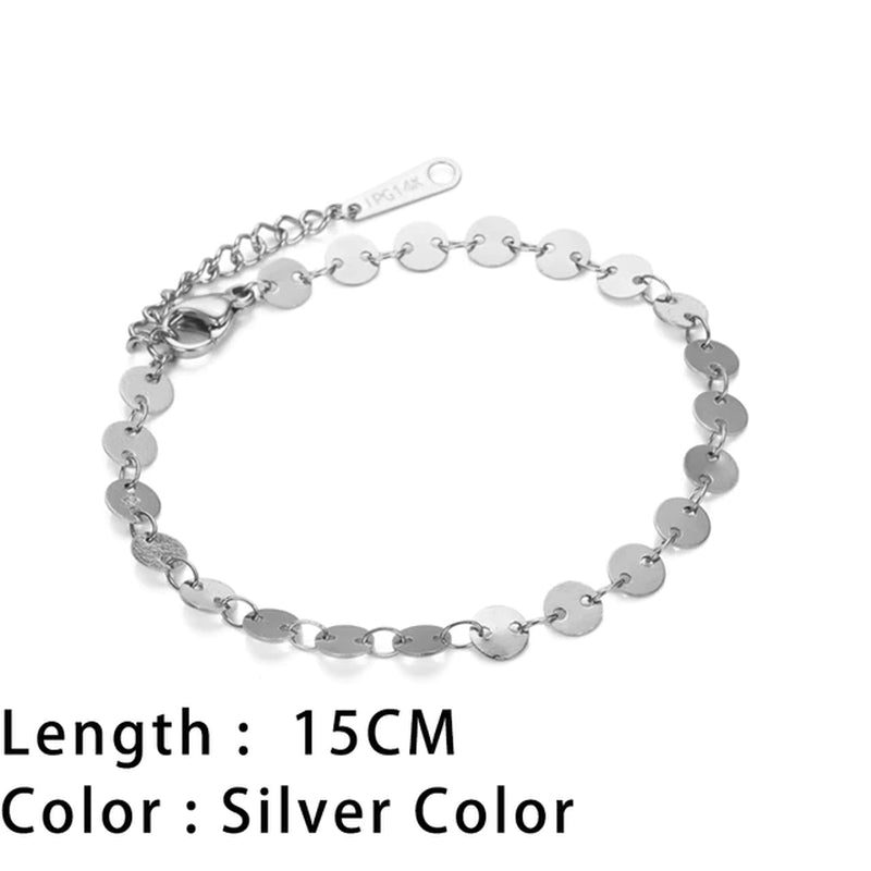 Classic Snake Chain Bracelets for Women Trend Gold Plated Stainless Steel Cuban Chain Bracelet Trendy Woman Gifts Jewelry