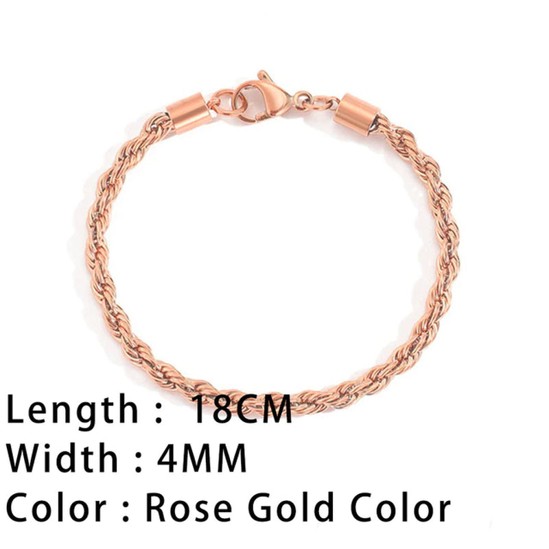 Classic Snake Chain Bracelets for Women Trend Gold Plated Stainless Steel Cuban Chain Bracelet Trendy Woman Gifts Jewelry