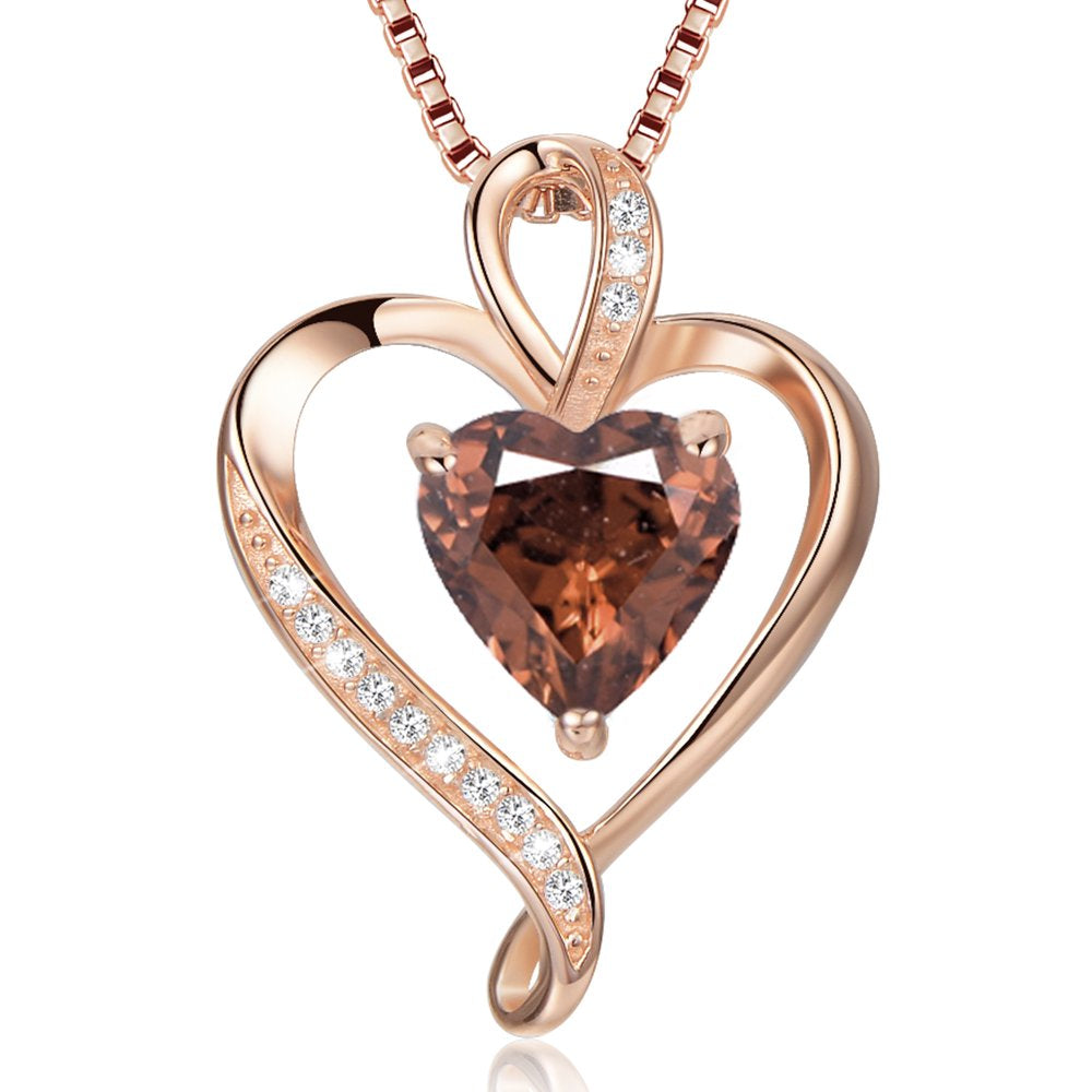 Heart Necklaces for Women 925 Sterling Silver Pendant Necklace Rose Gold White Gold/14K Gold Plated Love Necklace for Her Girlfriend Wife Valentines Day Birthday Women Jewelry Gifts 18"+2"